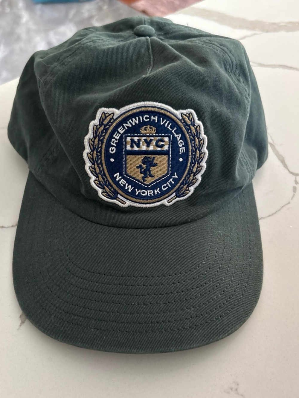 Abercrombie NYC Embroidered Patch Baseball Cap - Dark Green